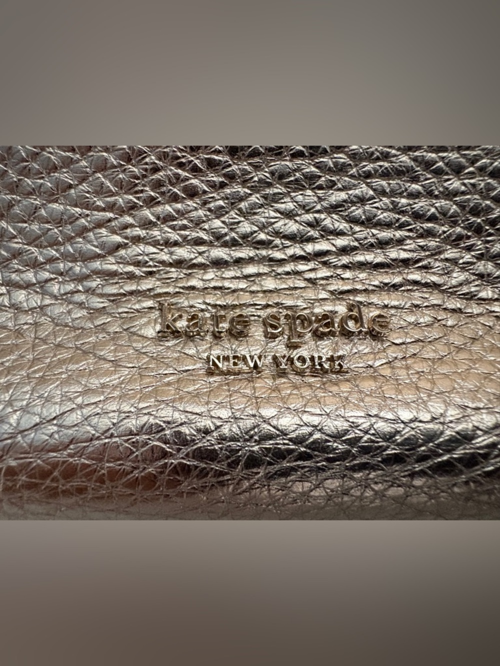 Kate Spade Rose Gold Champagne Pebbled Hobo Shoulder/Crossbody Pink Logo Lining - Picture 3 of 16